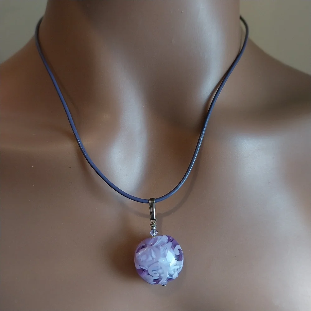 Purple Pendant Necklace - Picture 3 of 11